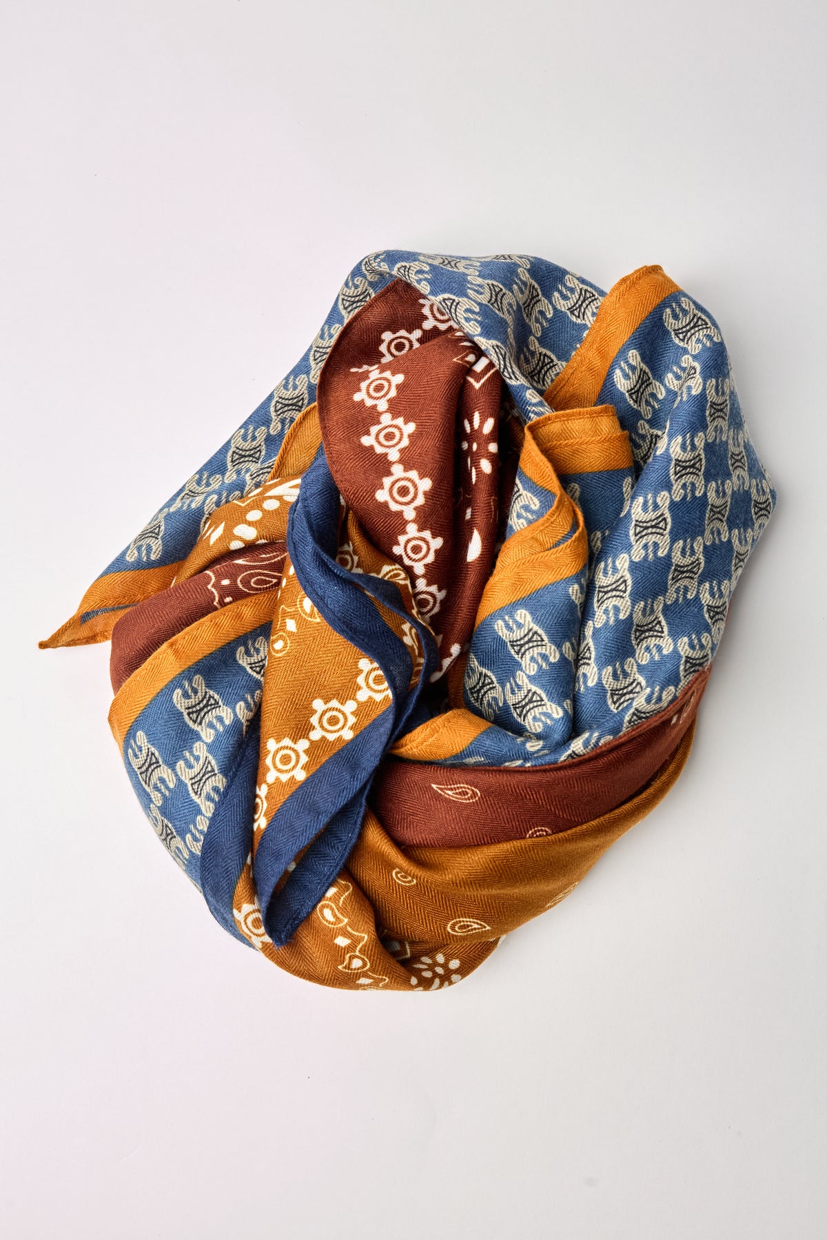 Ochre Paisley Neck Scarf