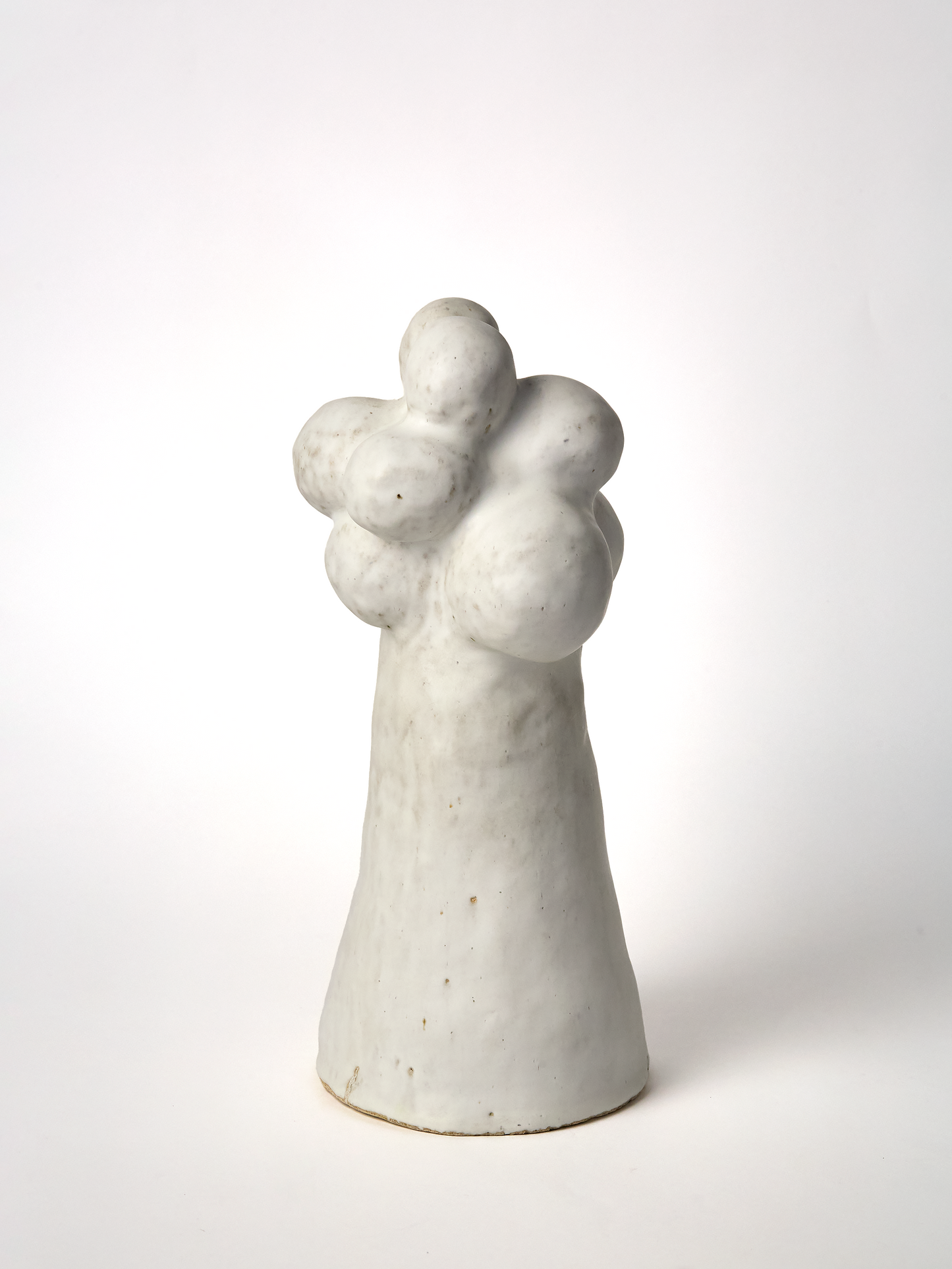 Large Pascale Vaquette ceramic matte glaze Cloud  Sculpture on a white background.