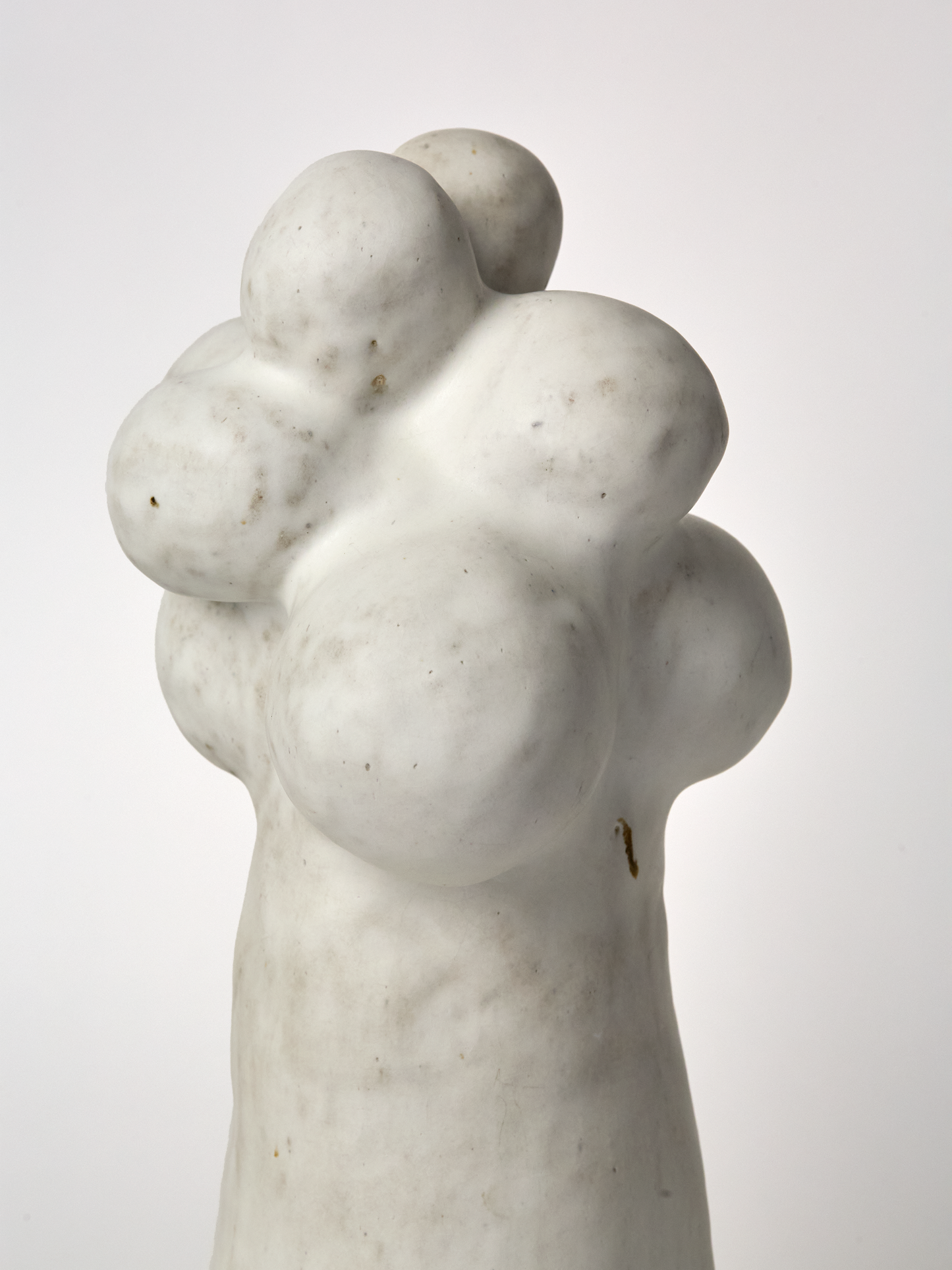 Close up of a Large Pascale Vaquette ceramic matte glaze Cloud  Sculpture on a white background