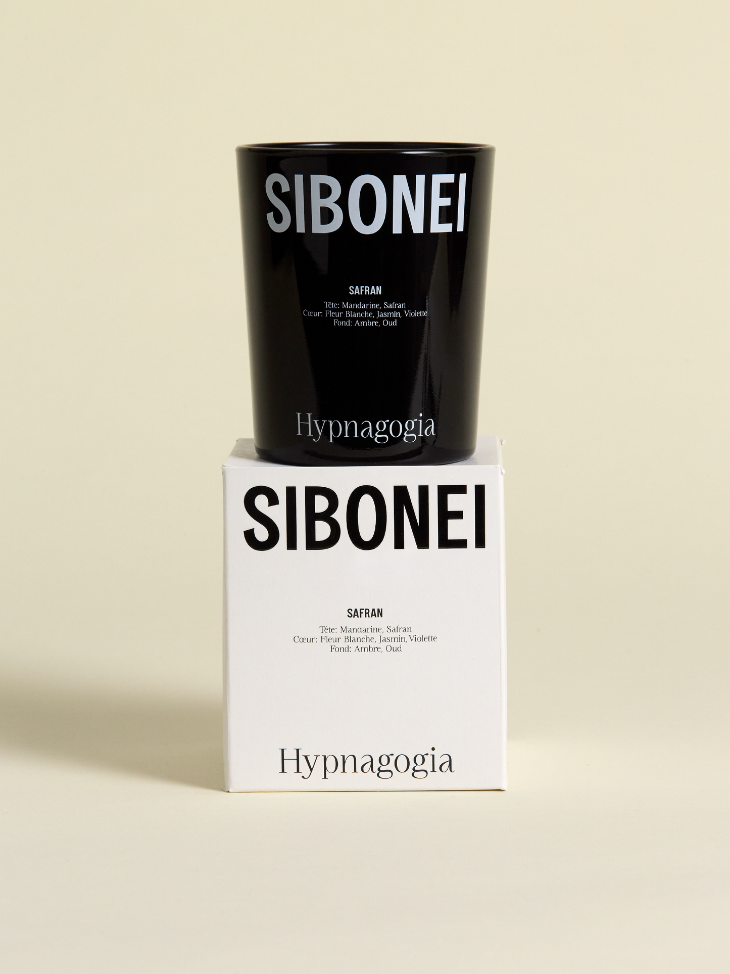 Sibonei candle on top of candle box "hypnagogia"