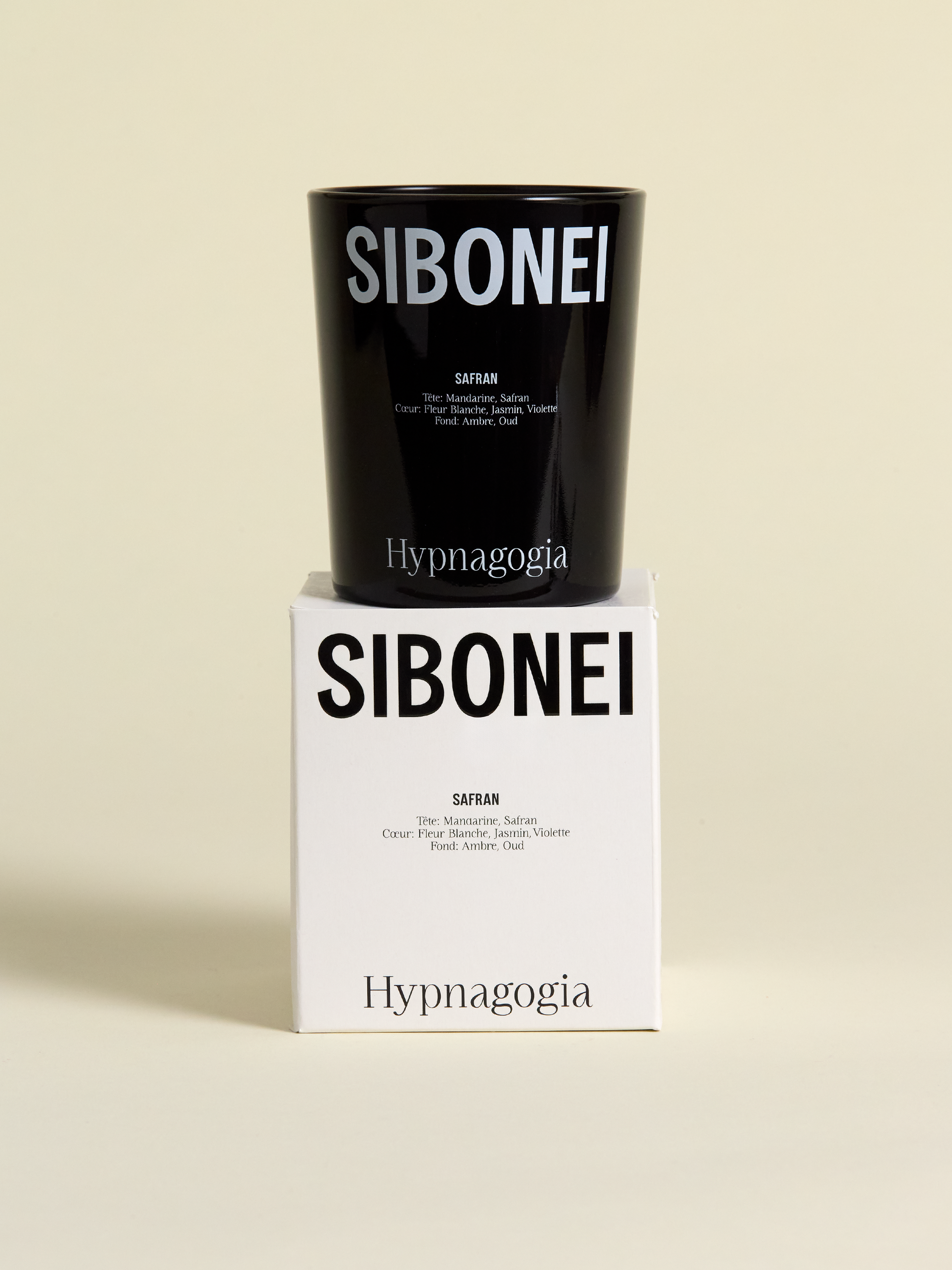 Sibonei candle on top of candle box "hypnagogia"