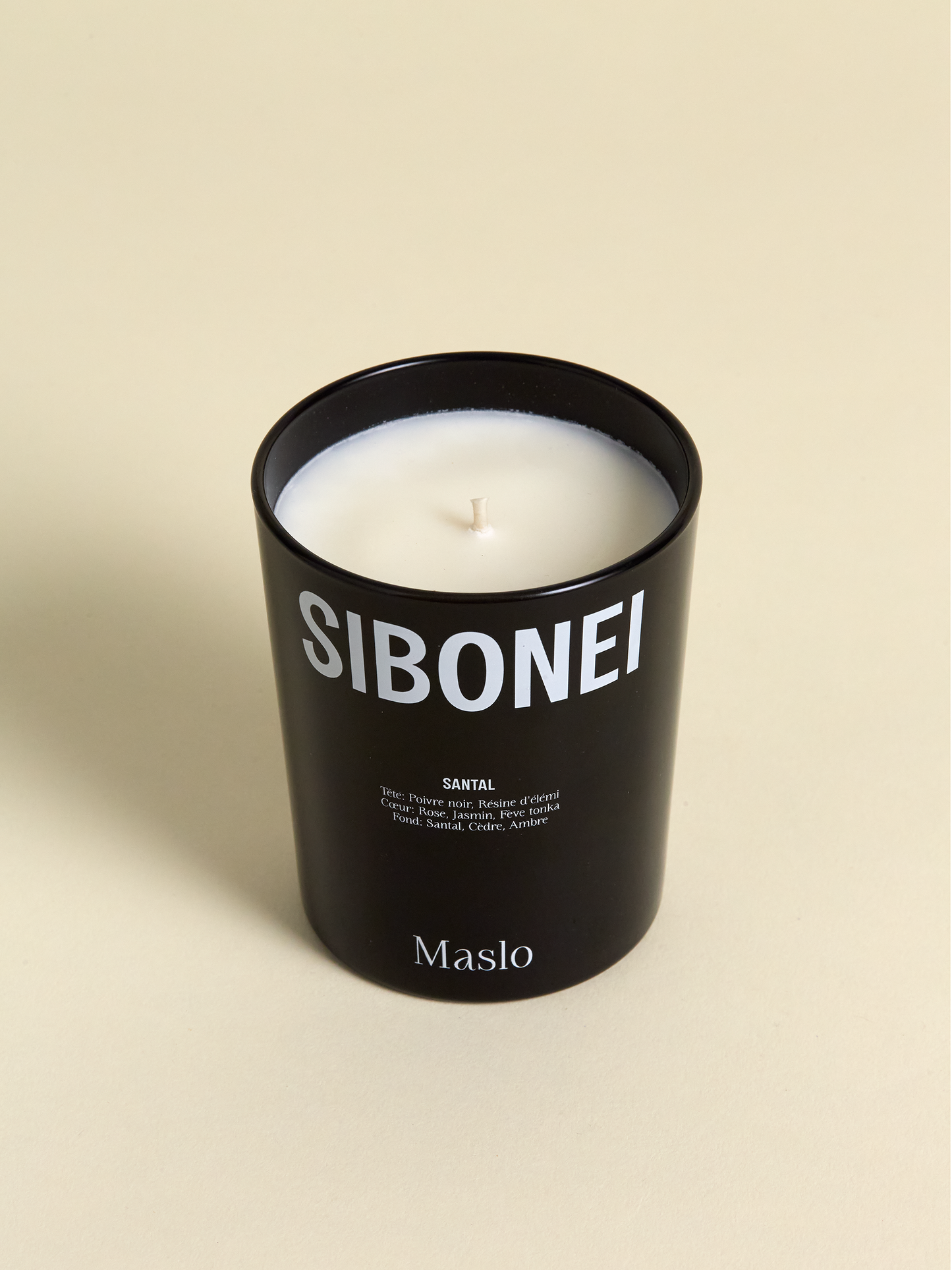 Sibonei santal candle top view "maslo"