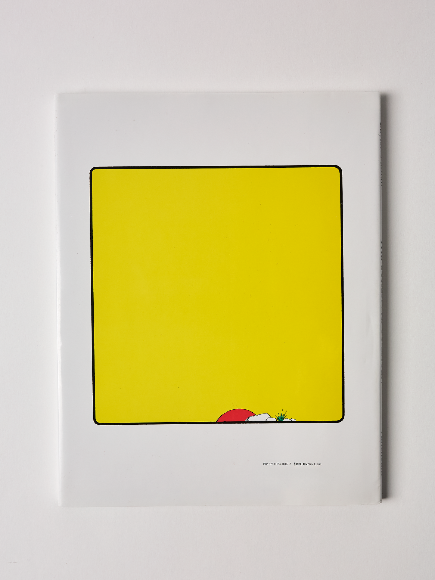'The Other Way to Listen' by Byrd Baylor and Peter Parnall back cover Yellow square with a red car at its base on a white background