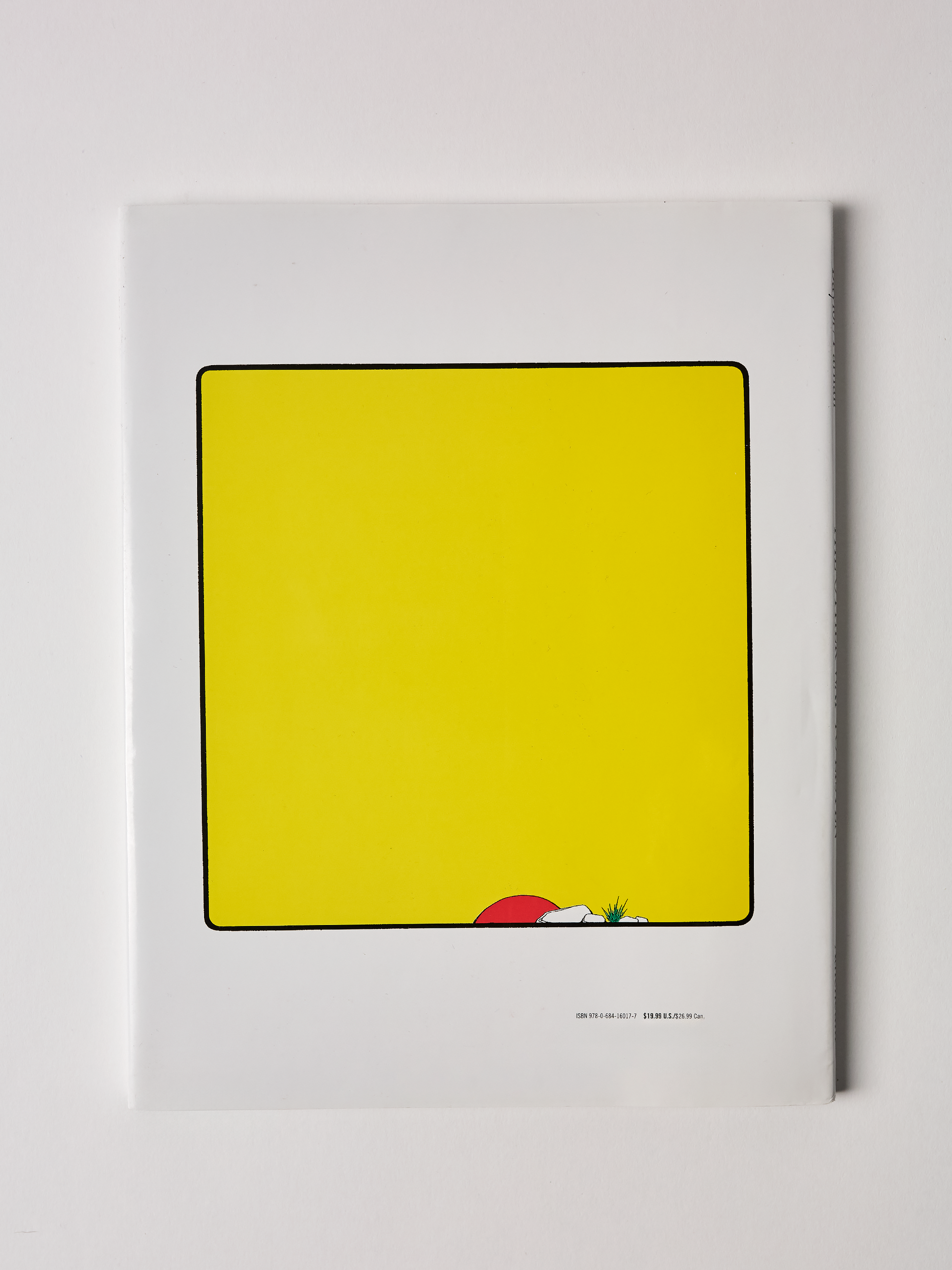 'The Other Way to Listen' by Byrd Baylor and Peter Parnall back cover Yellow square with a red car at its base on a white background