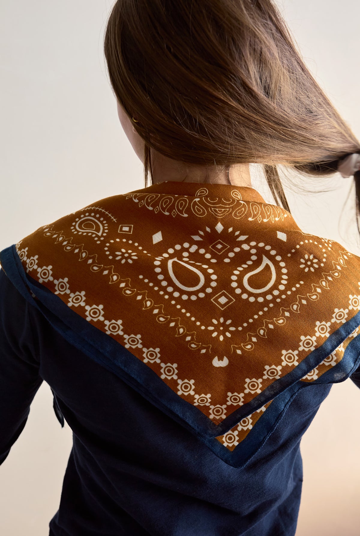 Ochre Paisley Neck Scarf