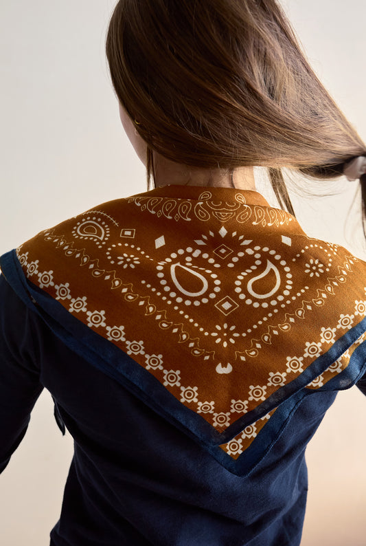 Ochre Paisley Neck Scarf