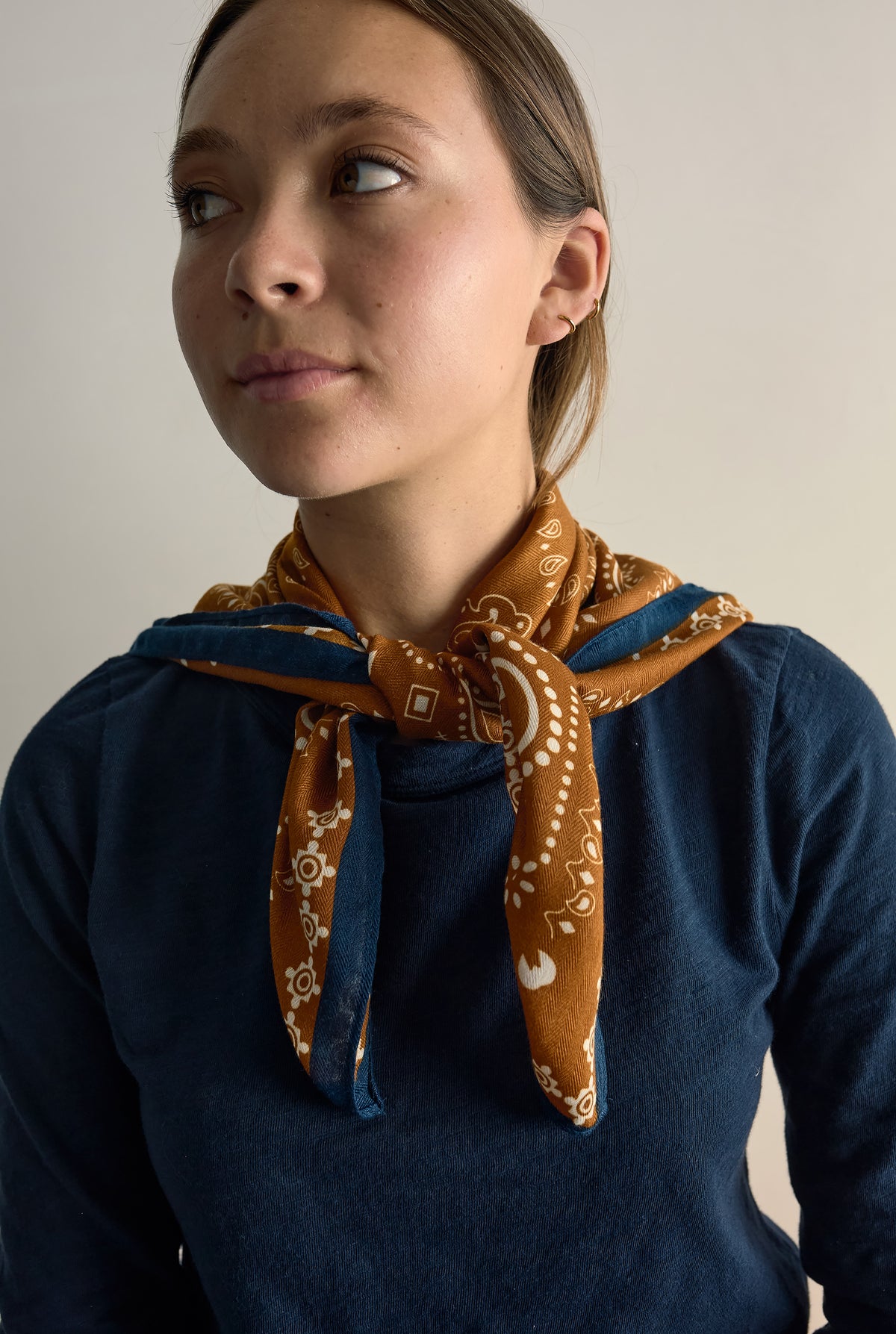 Ochre Paisley Neck Scarf