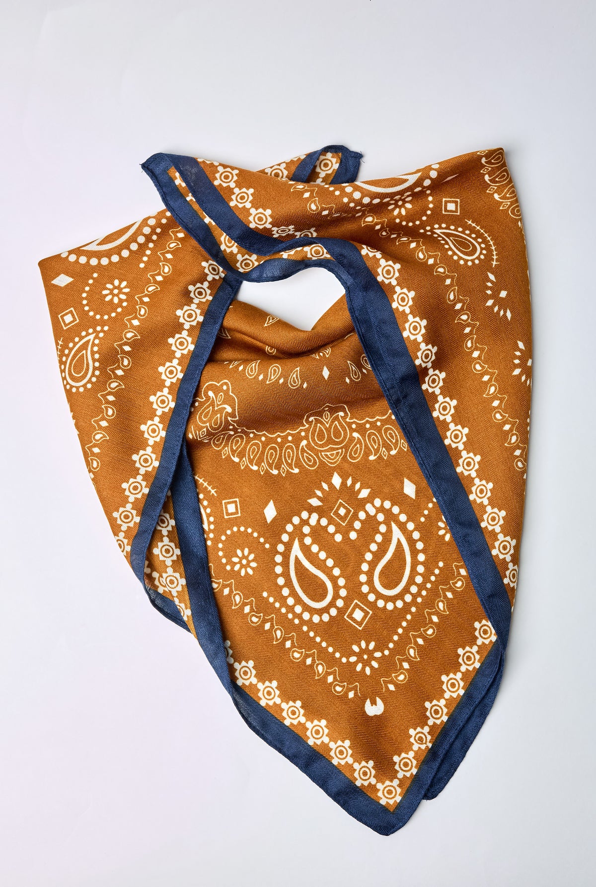 Ochre Paisley Neck Scarf