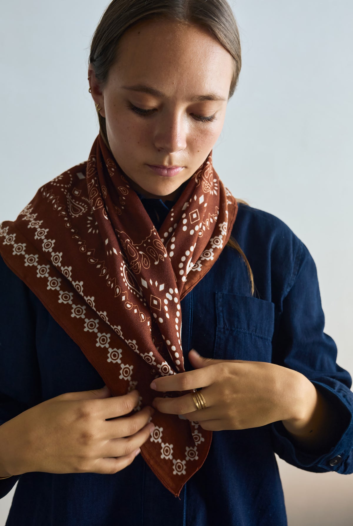 Rust Paisley Neck Scarf