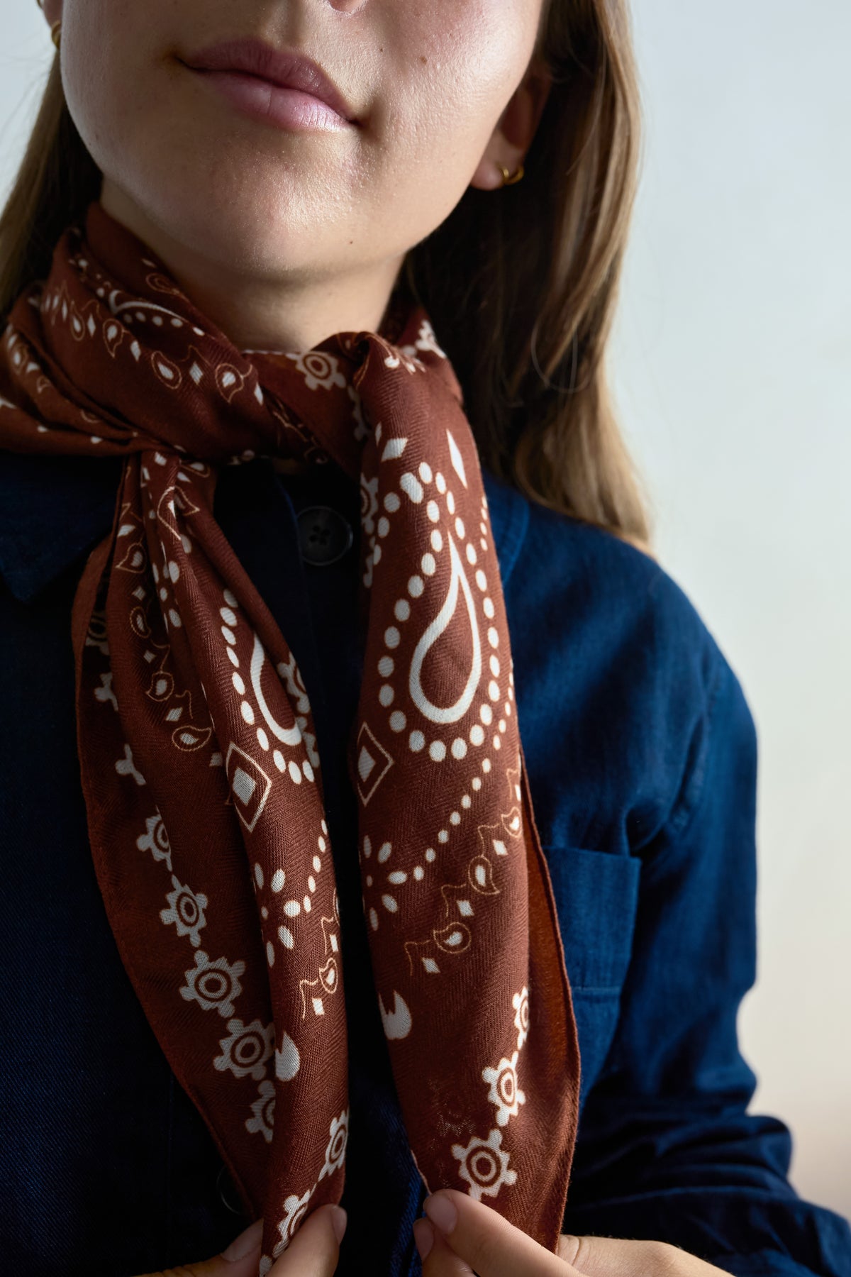 Rust Paisley Neck Scarf