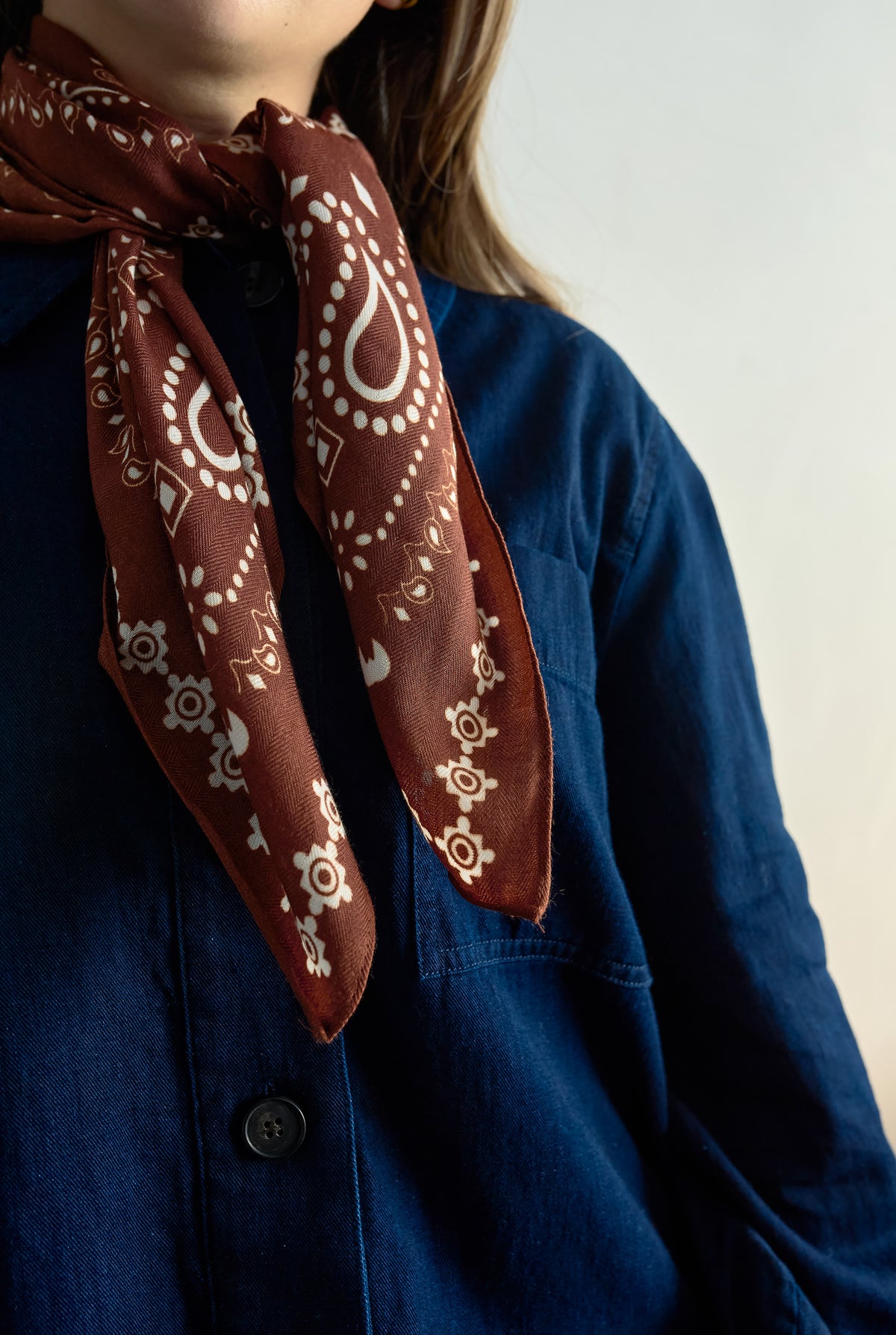 Rust Paisley Neck Scarf