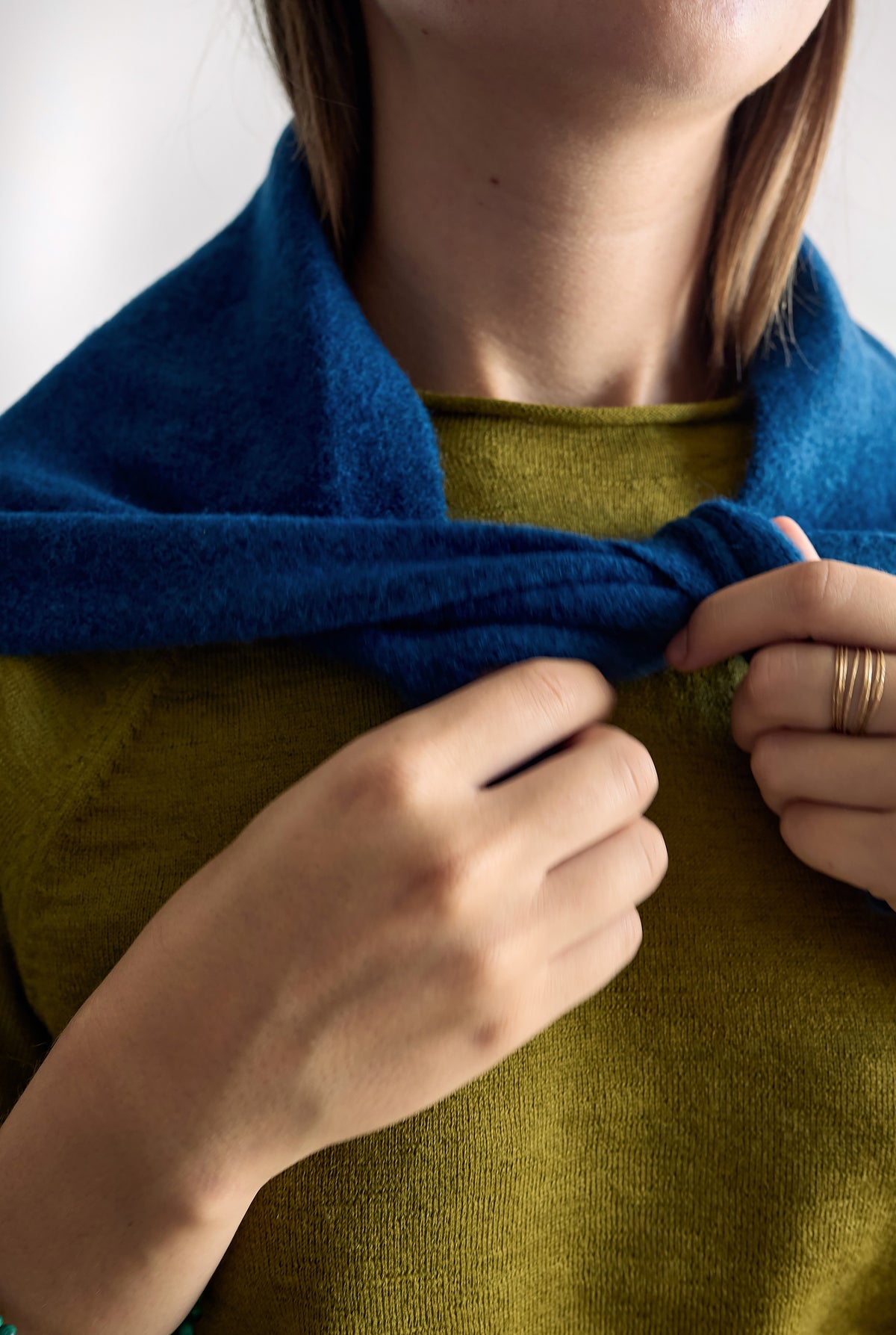 Wool Blend Cravat, Blue