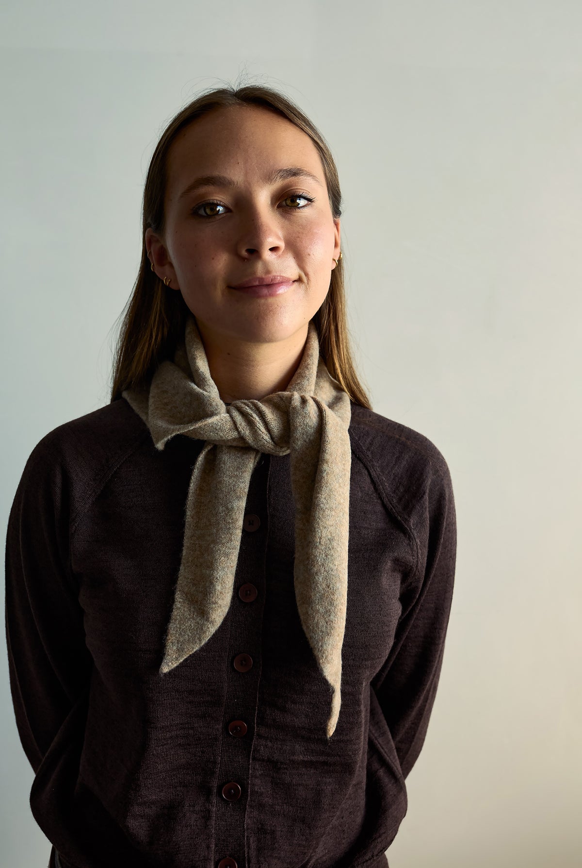 Wool Blend Cravat, Camel