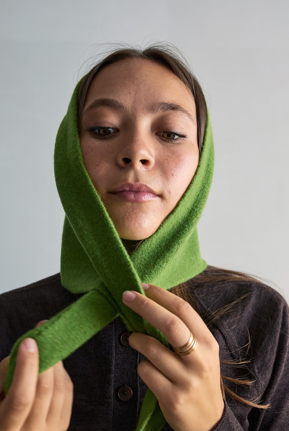 Wool Blend Cravat, Green