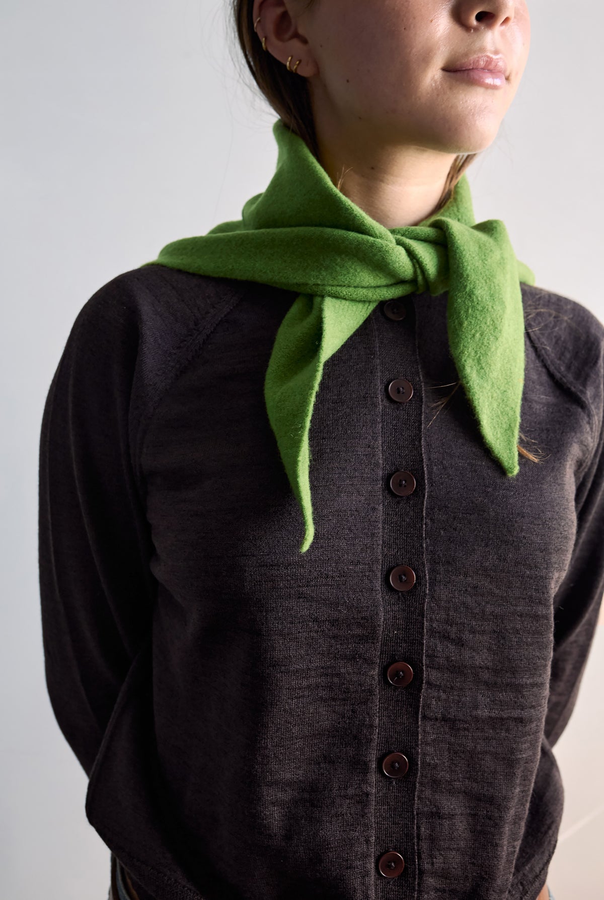 Wool Blend Cravat, Green