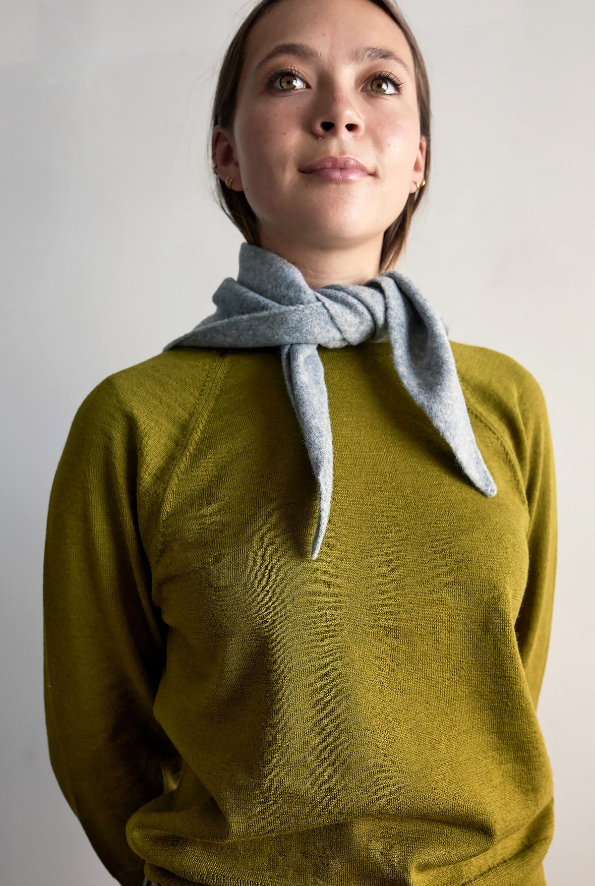 Cashmere Wool Blend Cravat, Grey