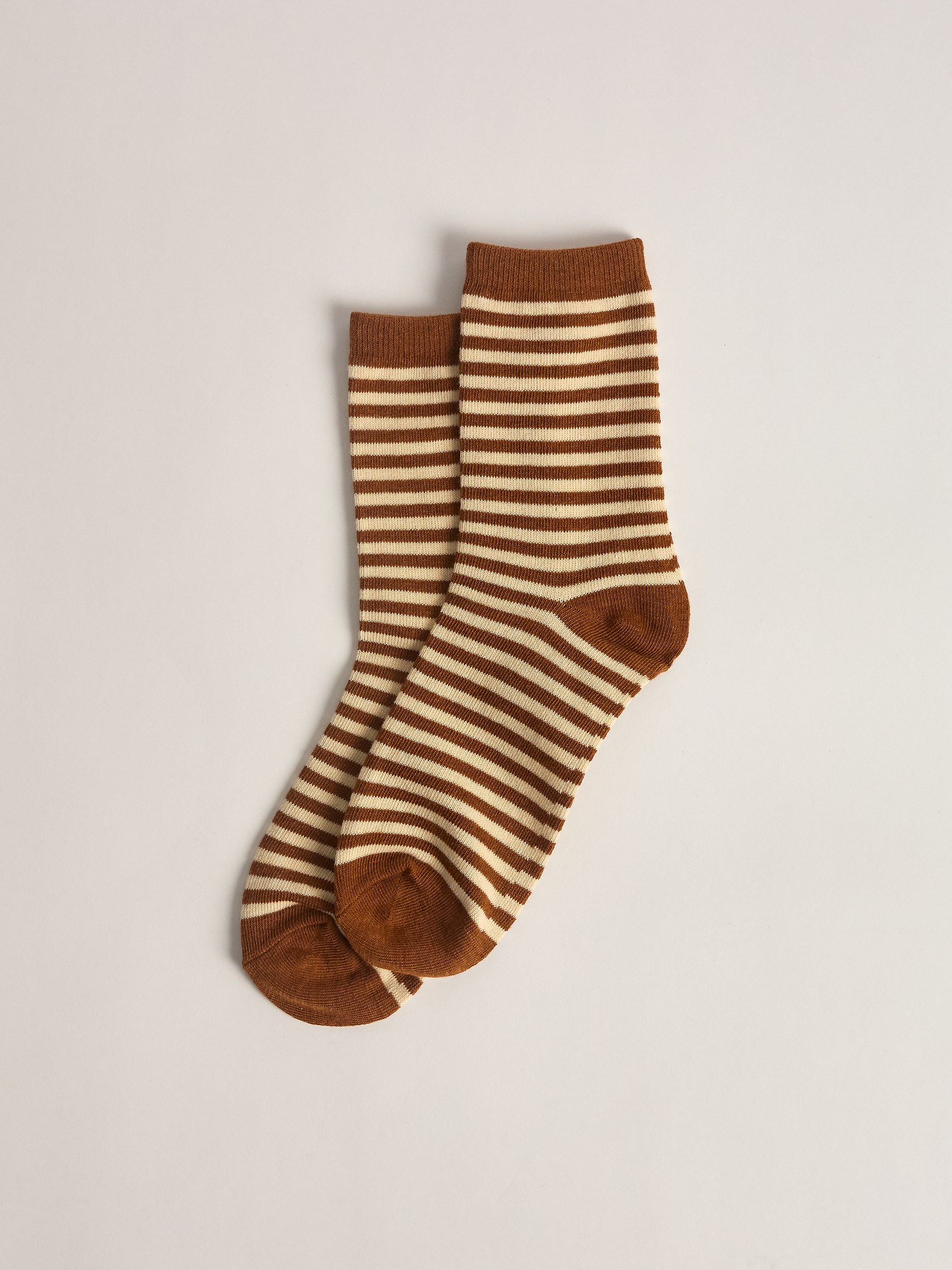Orange Striped Crew Socks
