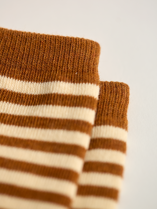 Orange Striped Crew Socks